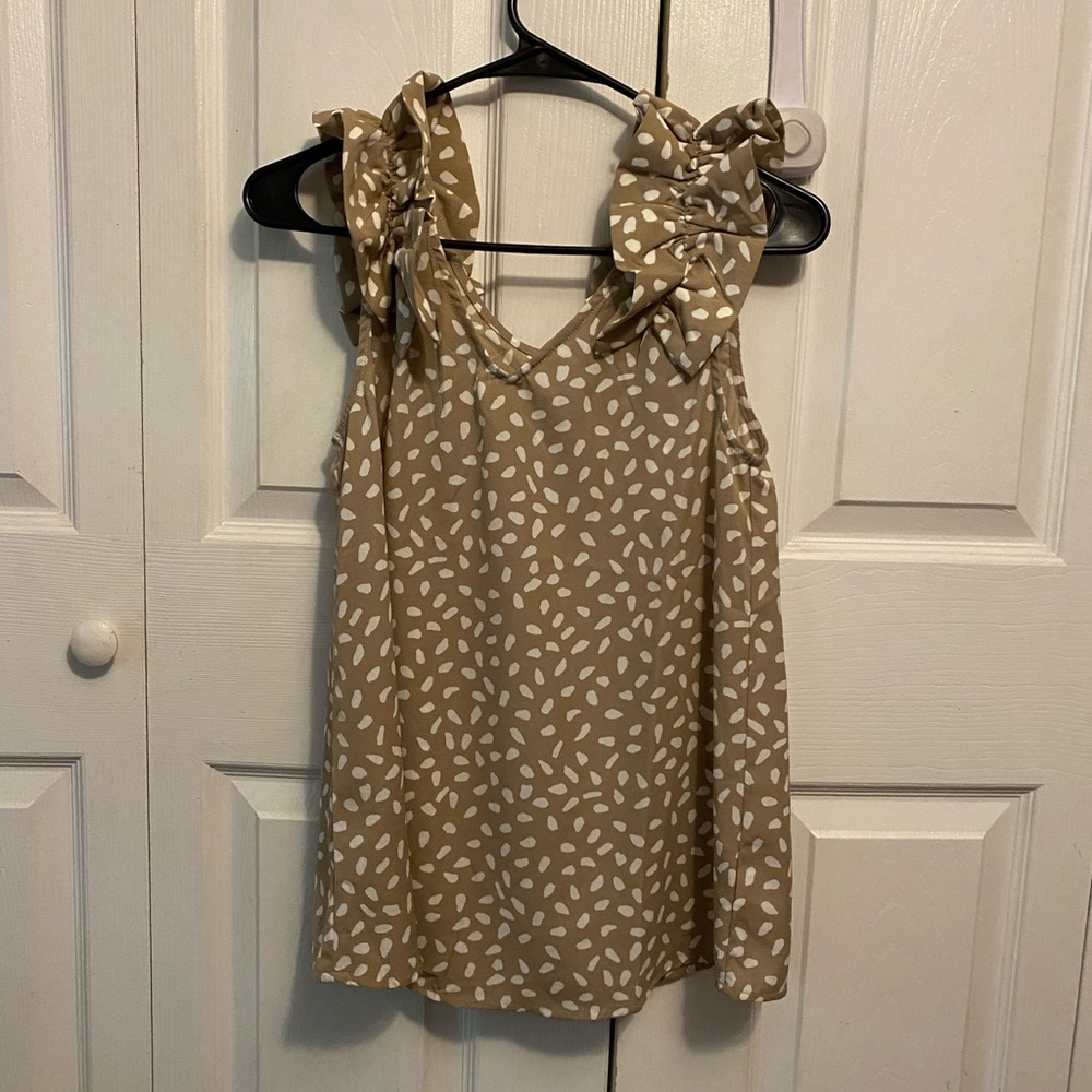 Pink Lily Beige Tank Blouse